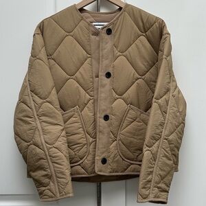 Zara Patch Pocket Puffer Jacket size S Tan